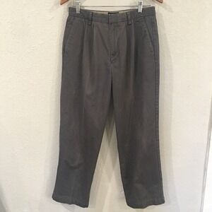 Dockers D4 Men 30x29 Dress‎ Pants Gray Relaxed Pleated 100% Cotton Career Preppy